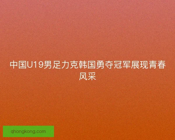 中国U19男足力克韩国勇夺冠军展现青春风采